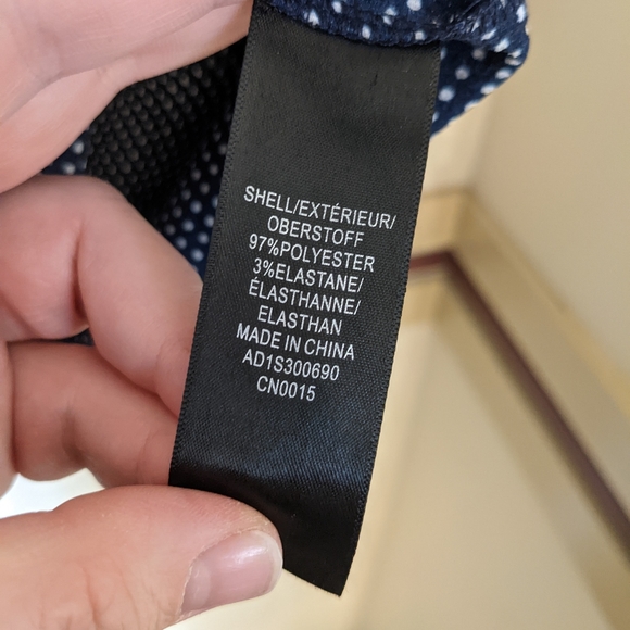 Adrianna Papell Navy Blue Polka Dot Sheer Tank Top Blouse Size 1X ❤️😎🌞 - Picture 4 of 6